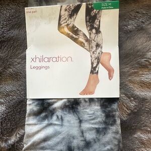 Xhilaration Women's Tie-Dye Leggings - Black and Gray